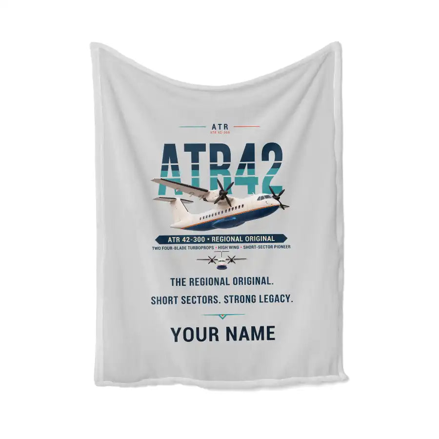 ATR 42-300 - Original + Name - Blanket - Light Gray