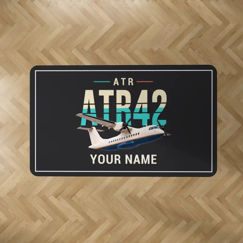 ATR 42-300 - Original + Name - Rectangle Carpet - Black
