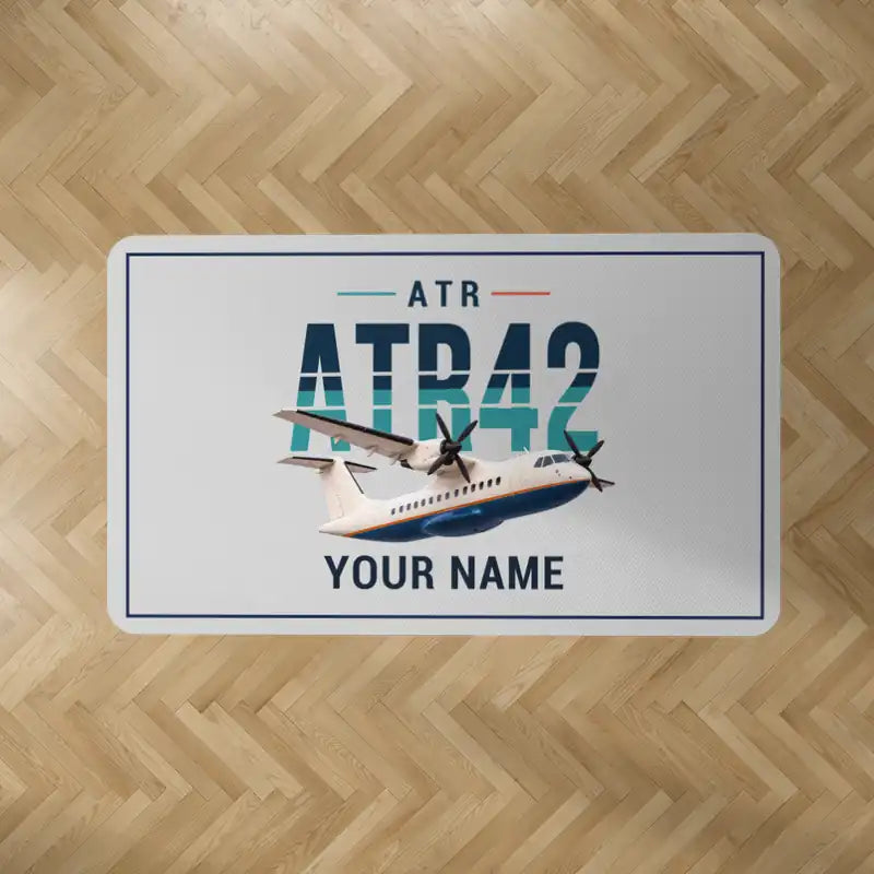 ATR 42-300 - Original + Name - Rectangle Carpet - Light Gray