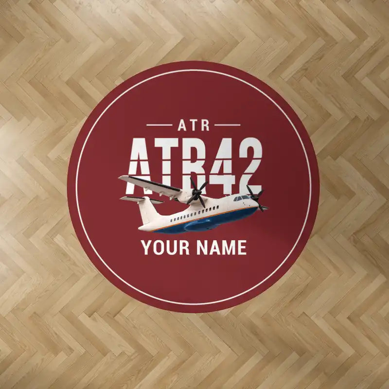 ATR 42-300 - Original + Name - Round Carpet - Dark Red