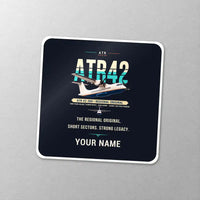 Thumbnail for ATR 42-300 - Original + Name - Square Sticker - Close-up