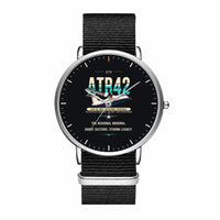 Thumbnail for ATR 42-300 - Original - Slim Leather - Silver and Black Nylon Strap