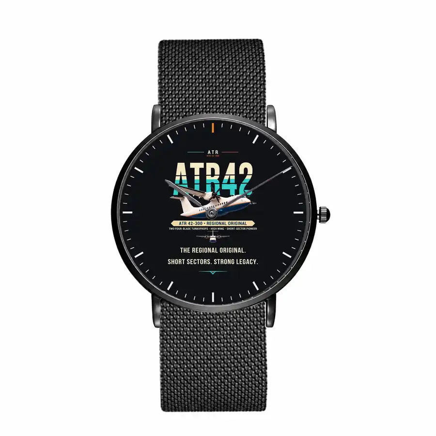 ATR 42-300 - Original - Slim Mesh - Black and Stainless Steel Strap