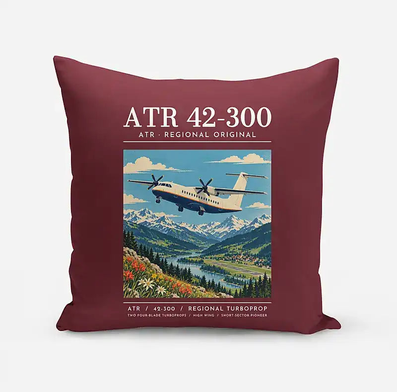 ATR 42-300 - Poster - Pillow - Dark Red