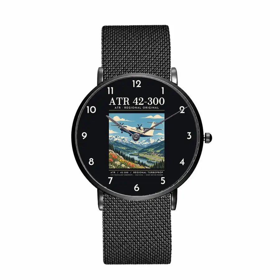 ATR 42-300 - Poster - Slim Mesh - Black and Stainless Steel Strap