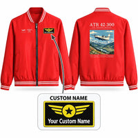 Thumbnail for ATR 42-300 Stylish Jackets - Baseball Collar - Poster + Name - Red