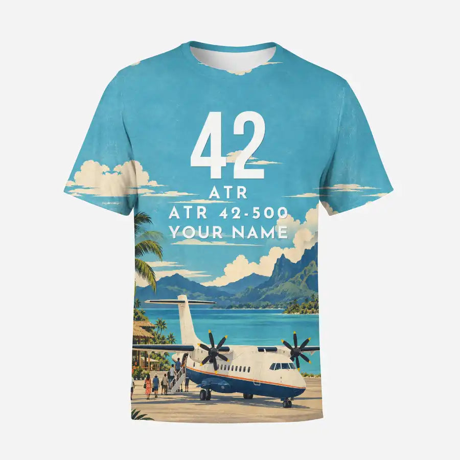 ATR 42-500 3D All-Over Print Clothing - T-Shirt - 3D + Name