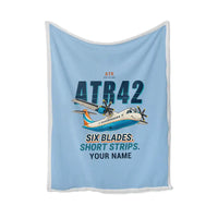 Thumbnail for ATR 42-500 - Cartoon + Name - Blanket - Light Blue
