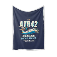 Thumbnail for ATR 42-500 - Cartoon + Name - Blanket - Navy Blue