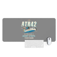 Thumbnail for ATR 42-500 - Cartoon + Name - Desk Mat - Gray