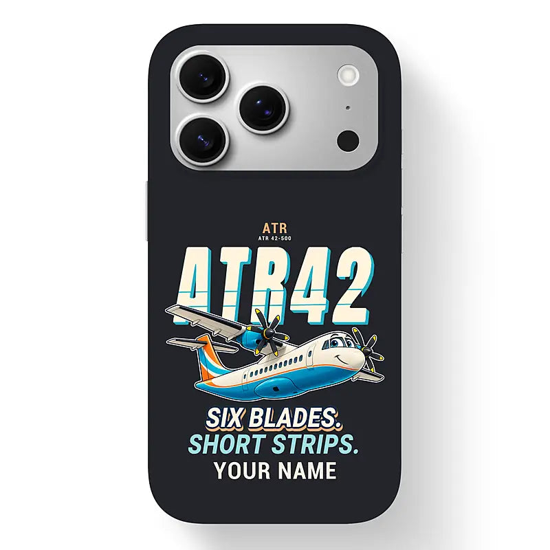 ATR 42-500 - Cartoon + Name - MagSafe iPhone 17 Pro - Black