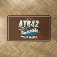 Thumbnail for ATR 42-500 - Cartoon + Name - Rectangle Carpet - Brown