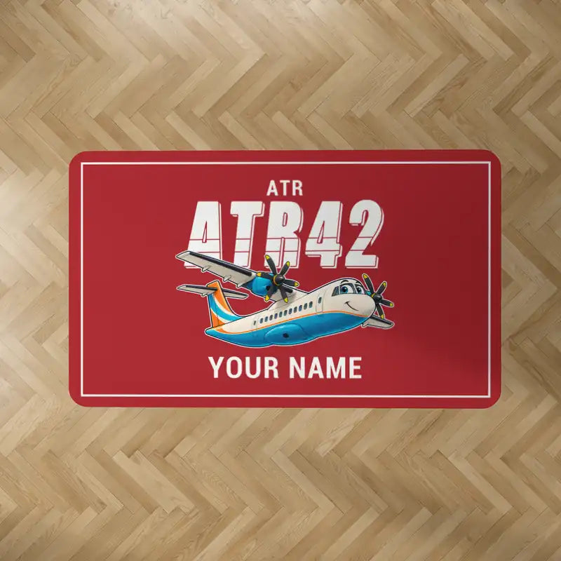 ATR 42-500 - Cartoon + Name - Rectangle Carpet - Red