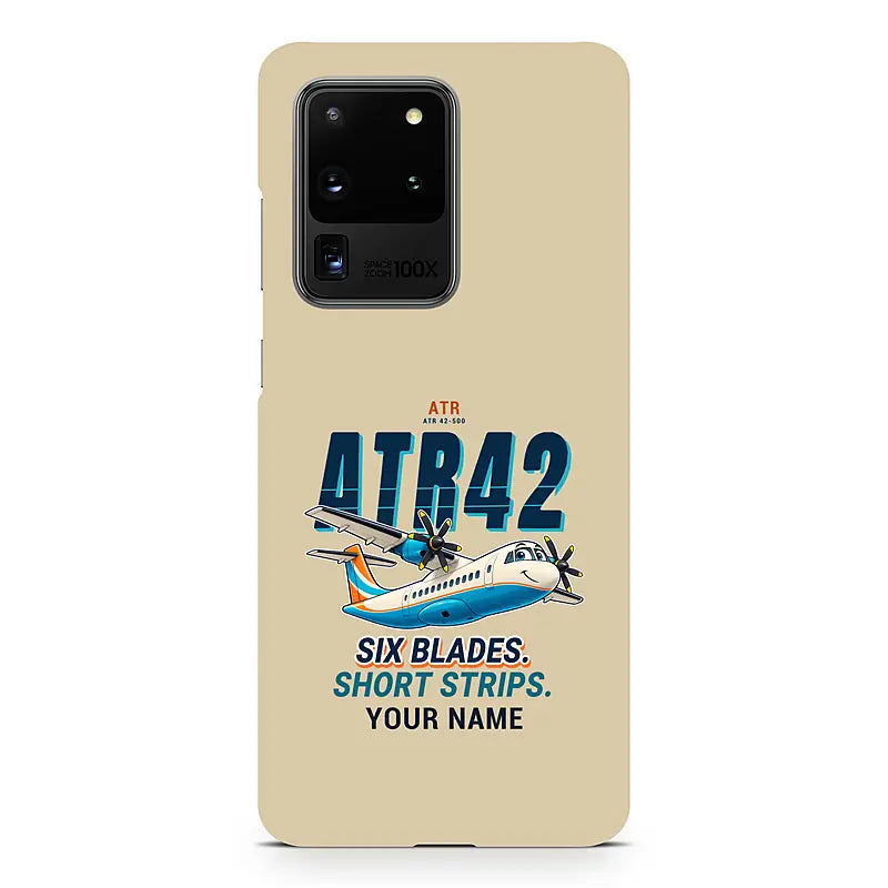 ATR 42-500 - Cartoon + Name - Samsung Case - Beige