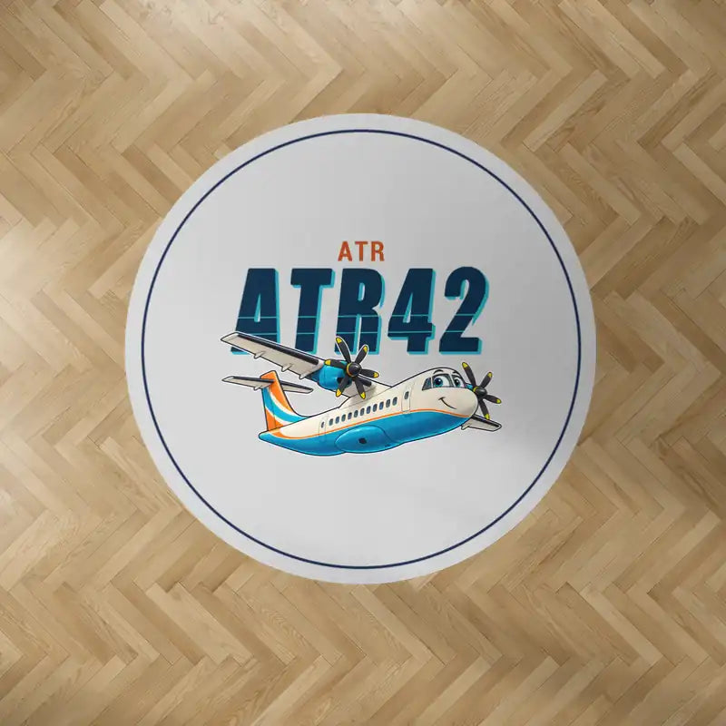 ATR 42-500 - Cartoon - Round Carpet - Light Gray