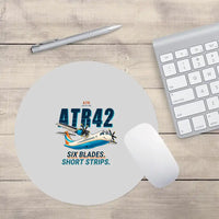 Thumbnail for ATR 42-500 - Cartoon - Round Mouse Pad - Light Gray