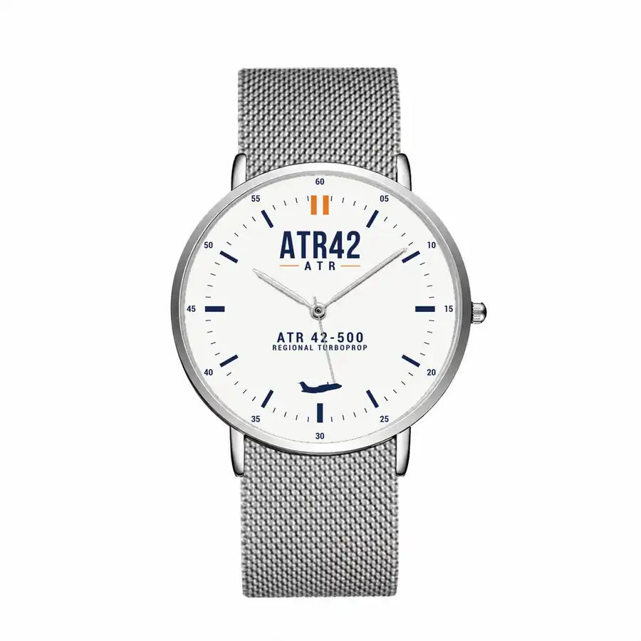 ATR 42-500 - Classic - White - Slim Mesh - Silver and Silver Stainless Steel Strap