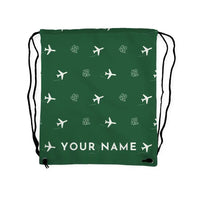 Thumbnail for ATR 42-500 - Drawstring Bag - 3D Pattern + Name - Green