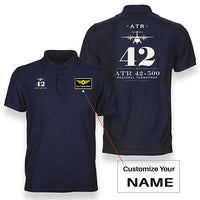 Thumbnail for ATR 42-500 - Heritage - Double-Side Polo - Navy Blue + Name