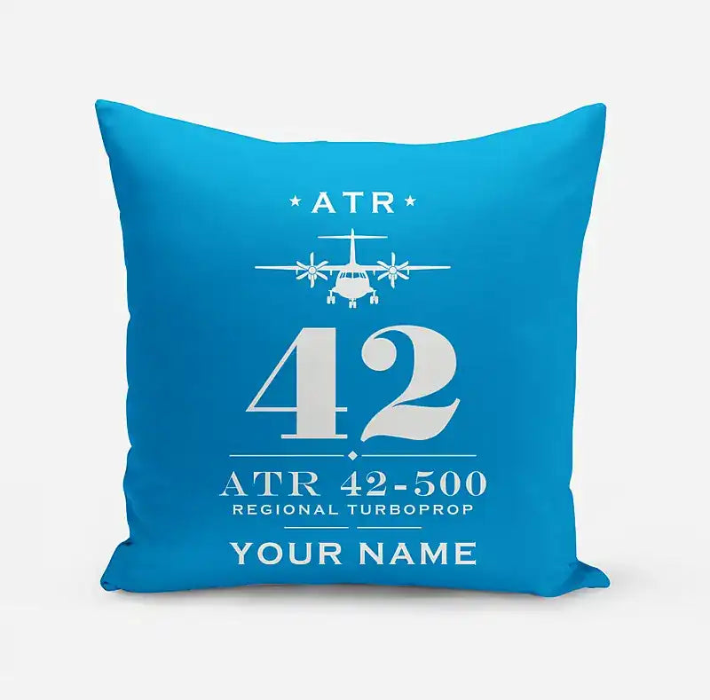 ATR 42-500 - Heritage + Name - Pillow - Turquoise