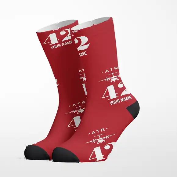 ATR 42-500 - Heritage + Name - Socks - Red
