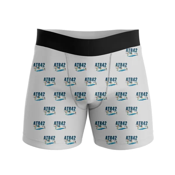 ATR 42-500 - Men Boxers - Cartoon Pattern - Light Gray