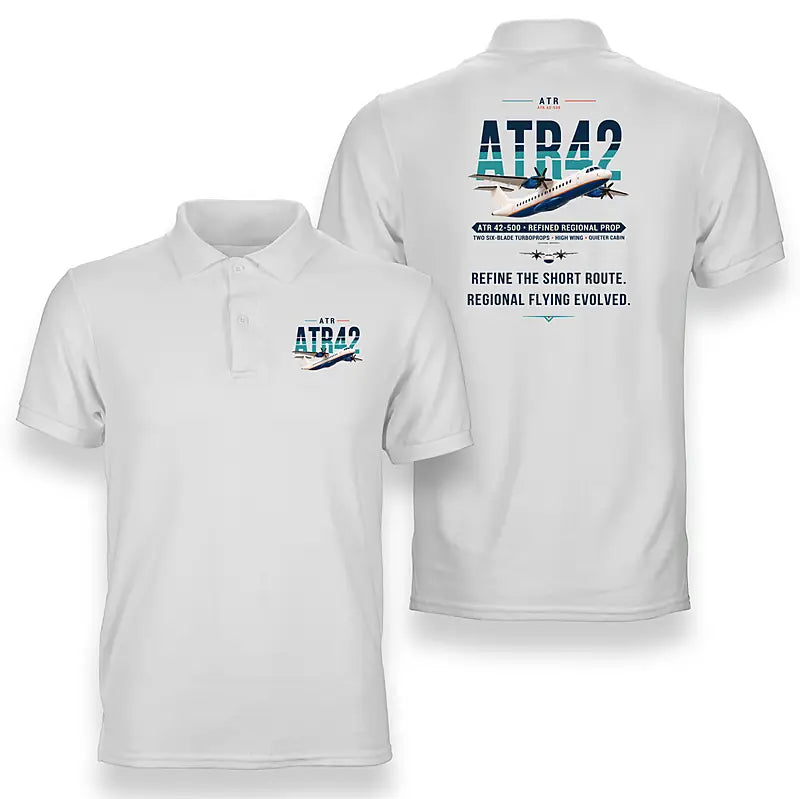 ATR 42-500 - Original - Double-Side Polo - White
