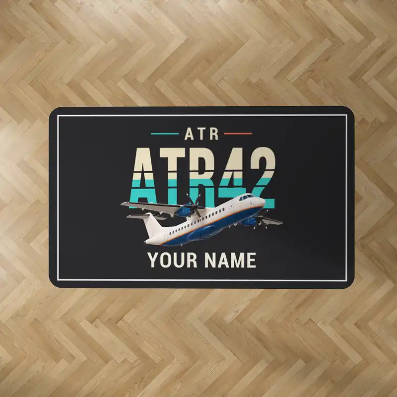 ATR 42-500 - Original + Name - Rectangle Carpet - Black