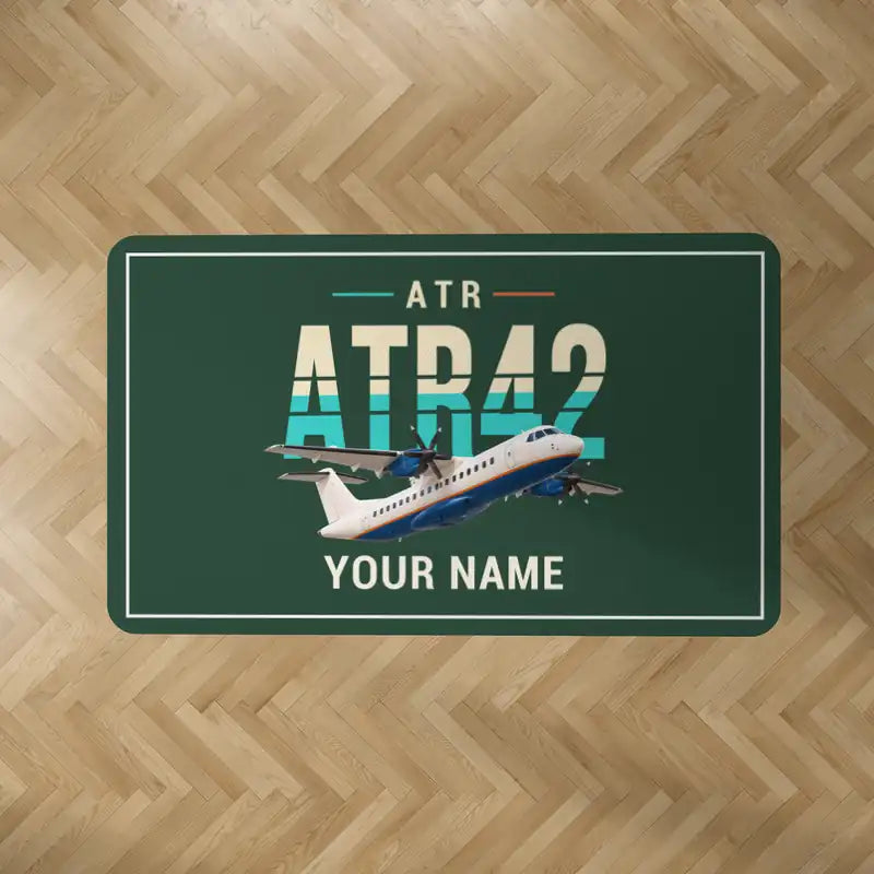 ATR 42-500 - Original + Name - Rectangle Carpet - Dark Green