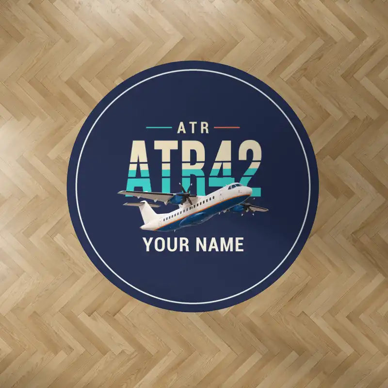 ATR 42-500 - Original + Name - Round Carpet - Dark Blue