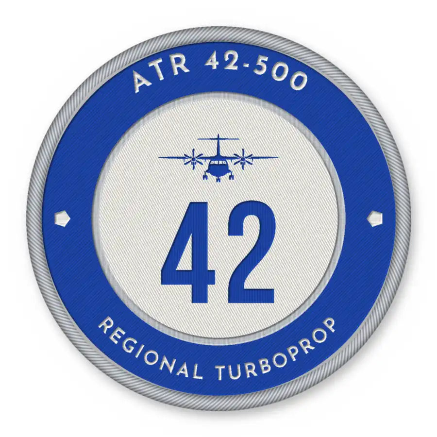 ATR 42-500 Patches - Circle - Royal White