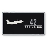 Thumbnail for ATR 42-500 Patches - Rectangle - Black Silver