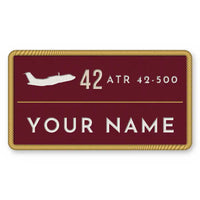 Thumbnail for ATR 42-500 Patches - Rectangle + Name - Burgundy Cream