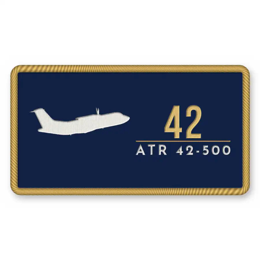 ATR 42-500 Patches - Rectangle - Navy Gold