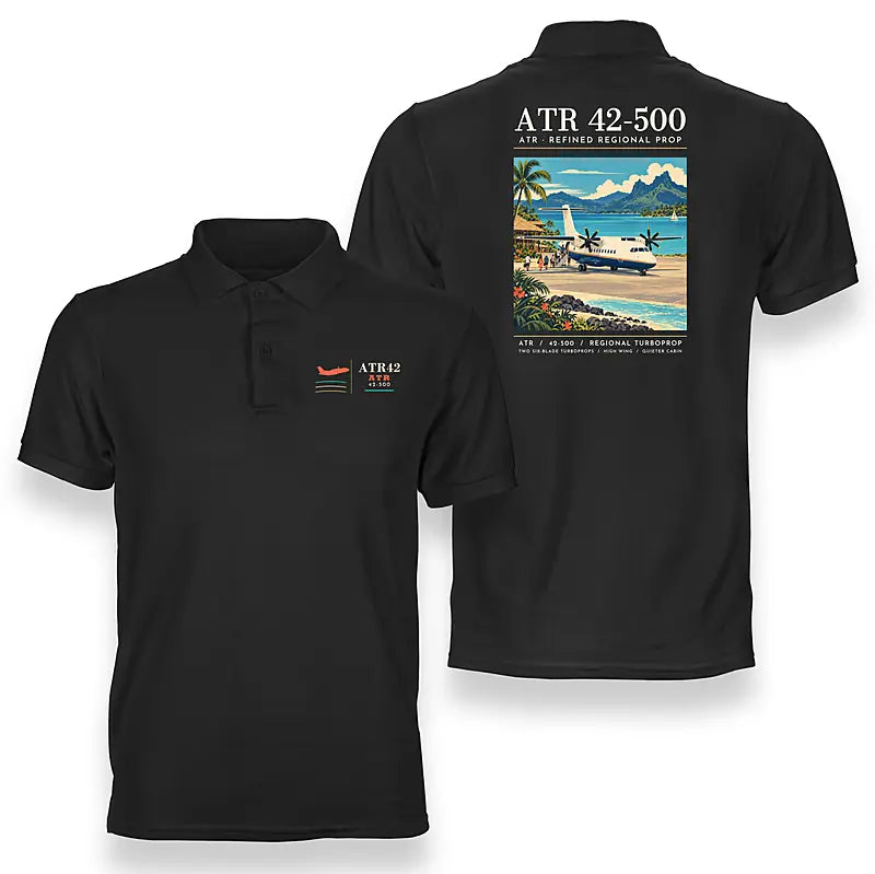 ATR 42-500 - Poster - Double-Side Polo - Black