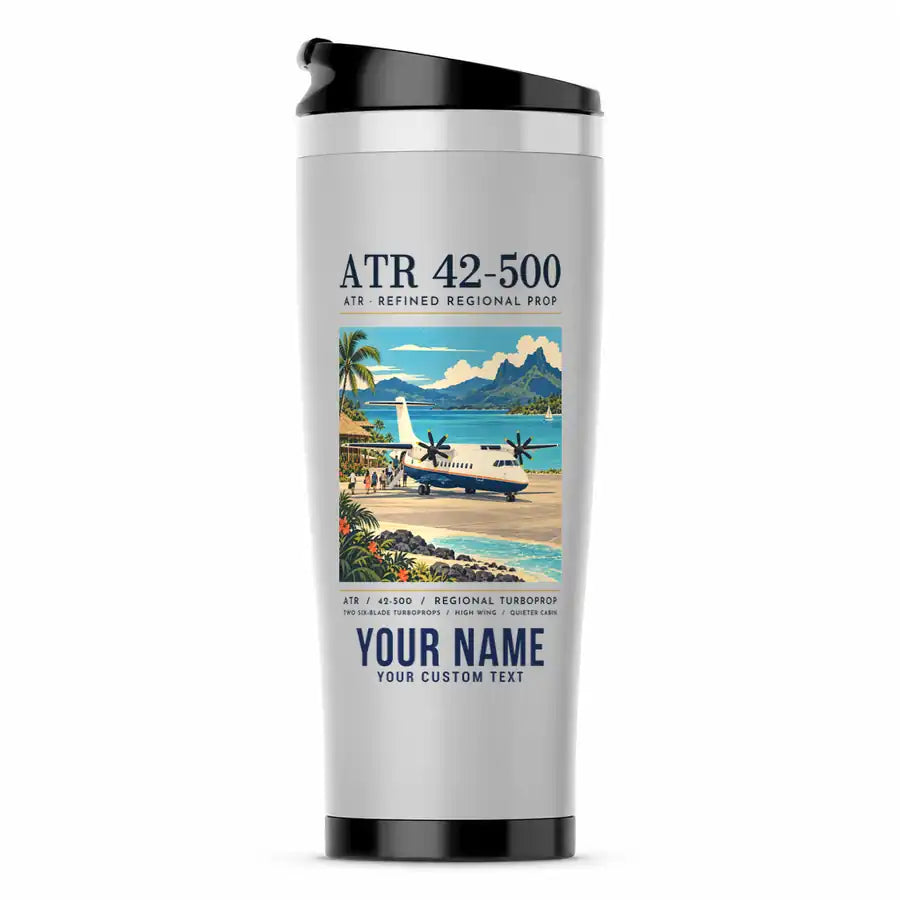 ATR 42-500 - Poster + Name - Stainless Steel (No Holder) - Light Gray