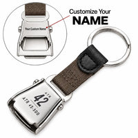 Thumbnail for ATR 42-500 - Seat Belt Key Chain - Tag + Name - Brown