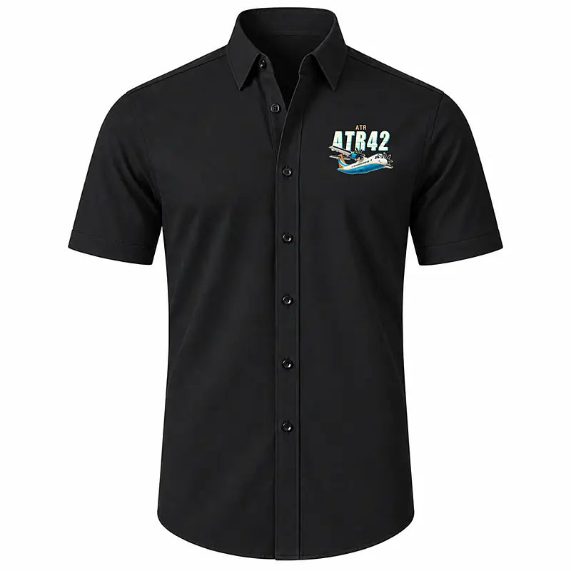ATR 42-500 - Short Sleeve Shirt - Cartoon - Black