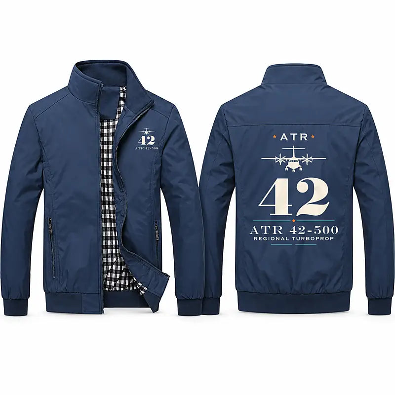 ATR 42-500 Stylish Jackets - Stand Collar - Heritage - Navy Blue