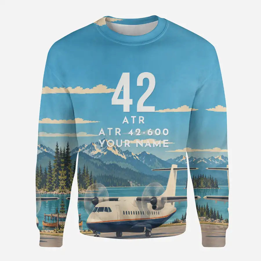 ATR 42-600 3D All-Over Print Clothing - Sweatshirt - 3D + Name