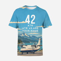 Thumbnail for ATR 42-600 3D All-Over Print Clothing - T-Shirt - 3D + Name
