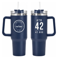 Thumbnail for ATR 42-600 - 40oz Car Mug - Tag + Name - Navy Blue