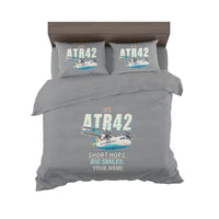 Thumbnail for ATR 42-600 - Cartoon + Name - Bedding Set - Gray