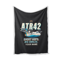 Thumbnail for ATR 42-600 - Cartoon + Name - Blanket - Black