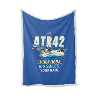 Thumbnail for ATR 42-600 - Cartoon + Name - Blanket - Blue