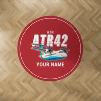 Thumbnail for ATR 42-600 - Cartoon + Name - Round Carpet - Red