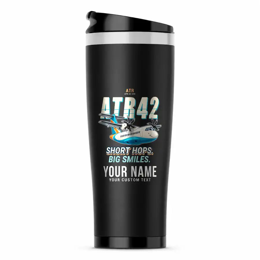 ATR 42-600 - Cartoon + Name - Stainless Steel (No Holder) - Black