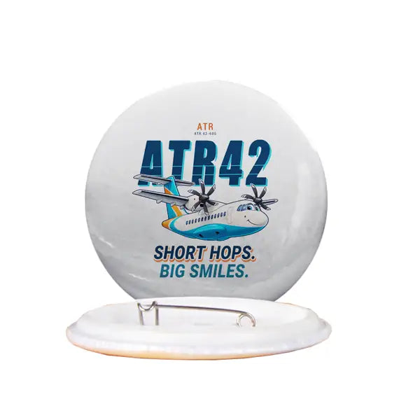 ATR 42-600 - Cartoon - Pin - White