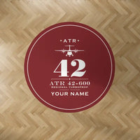 Thumbnail for ATR 42-600 - Heritage + Name - Round Carpet - Dark Red