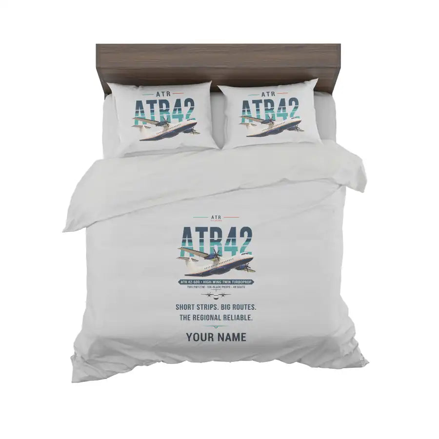 ATR 42-600 - Original + Name - Bedding Set - Light Gray